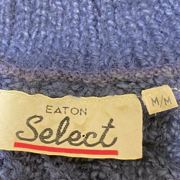 Vintage Eaton Select Blue Short Sleeve Scoop Neck  Knit Sweater M - Picture 4 of 9